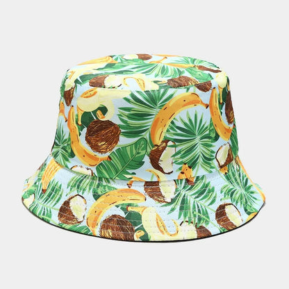 creative fruit pattern bucket hat men's and women's outdoor leisure sunscreen fishing sun hat double-sided beach basin cap