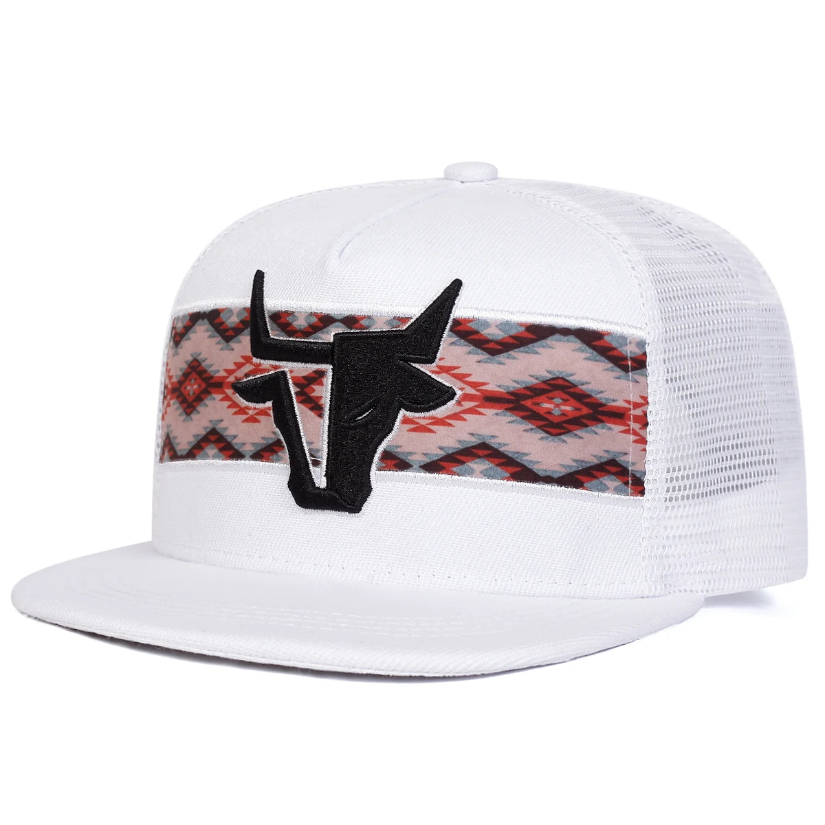 Unisex Personalized Bull Head Embroidery Hip-hop Net Hats Spring Summer Outdoor Adjustable Casual Baseball Caps Sunscreen Hat