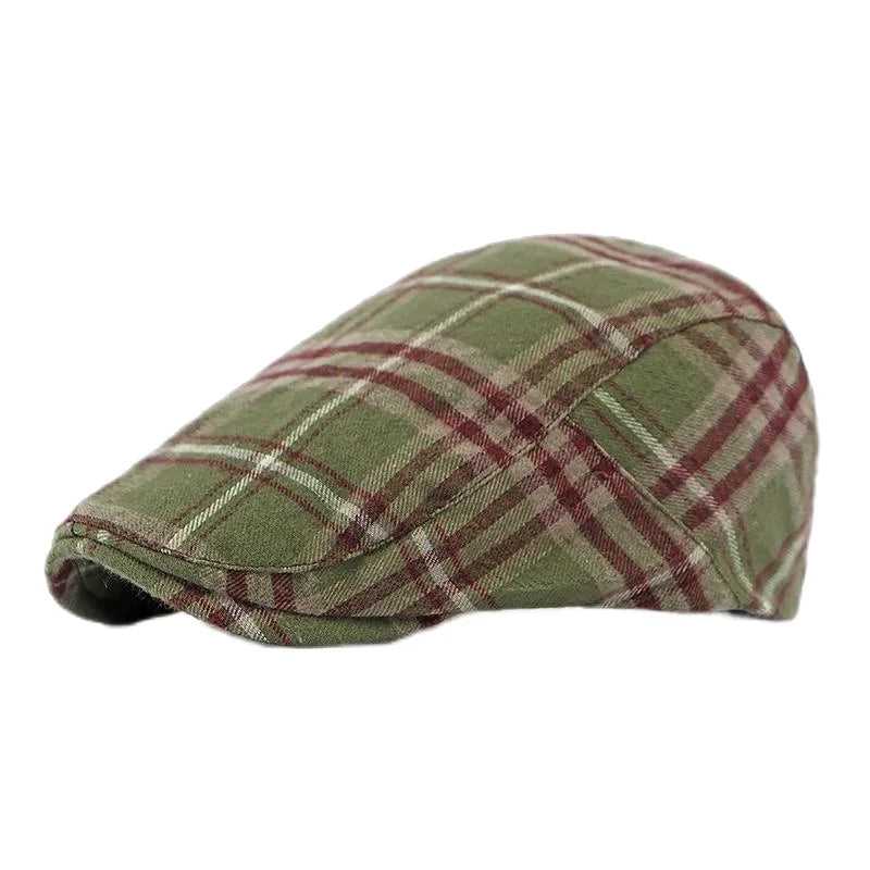 Spring Summer Dopamine Plaid Beret Duck Tongue Forward Hat British Style Visor Summer Hats for Women Men Sun Hats Dad's Hat Gift
