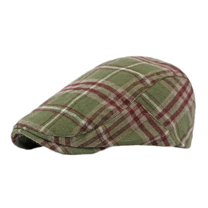 Spring Summer Dopamine Plaid Beret Duck Tongue Forward Hat British Style Visor Summer Hats for Women Men Sun Hats Dad's Hat Gift