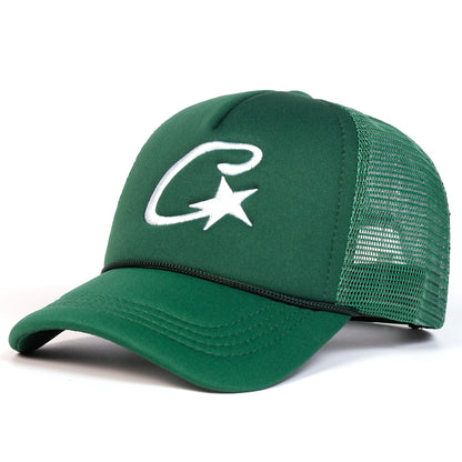 Unisex C Letter Pentagram Embroidery Baseball Net Caps Spring and Summer Outdoor Adjustable Casual Hats Sunscreen Hat