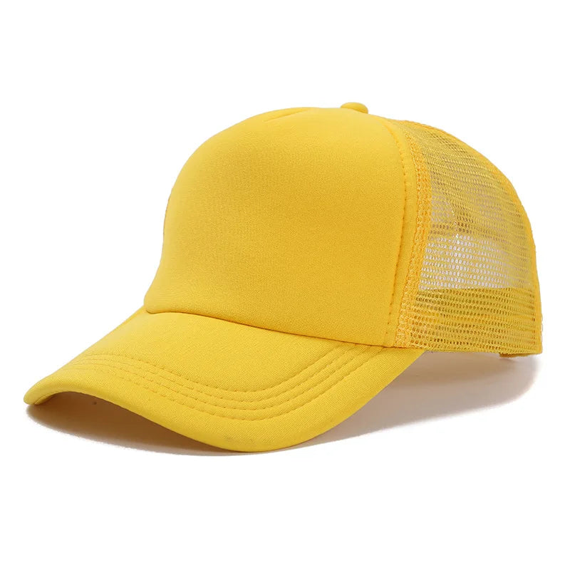 1 Piece Summer Trucker Hat Men Women Net Polyester Baseball Cap Blank Mesh Dad Hats Adjustable Sun Hat Visor
