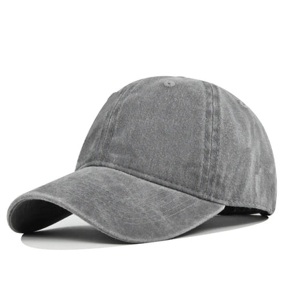 Unisex Retro Washed Cotton Baseball Cap – Solid Color Y2K Hip Hop Snapback Outdoor Sport Hat