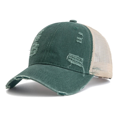 Hot Sale Unisex Trucker Hat Multi Colors Plain Baseball Cap Women Men Washed Cotton Distressed Cap