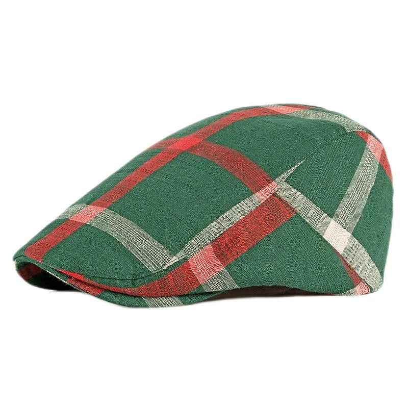 Spring Summer Dopamine Plaid Beret Duck Tongue Forward Hat British Style Visor Summer Hats for Women Men Sun Hats Dad's Hat Gift