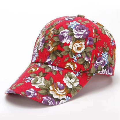 Fashion Women's Summer Cap Floral Print Trucker Hat Outdoor Streetwear Cap Female Baseball Cap With Flowers And Plants Design