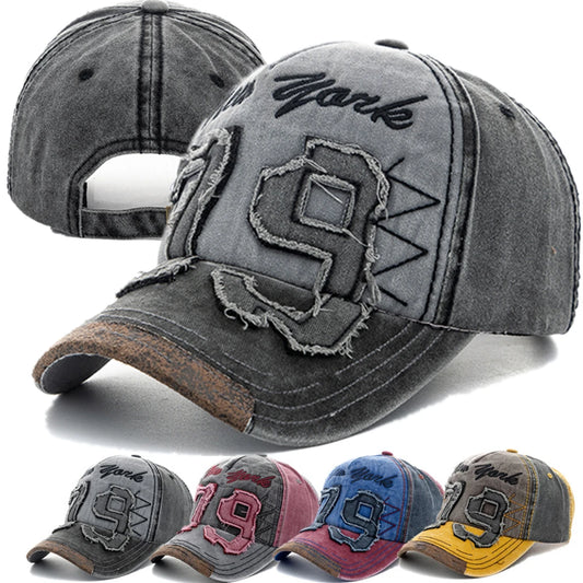 New Unisex Washed Cotton Cap Letter Embroidery Vintage Baseball Cap Men Women Adjustable Casual Outdoor Streetwear Sports Hat
