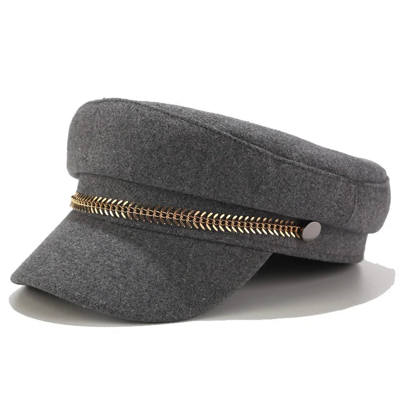 Trendy Beret Hat Women Casual Military Cap Flat Captain Trucker Caps Fashion Pu Leather Travel Cadet Painter Octagonal Hats