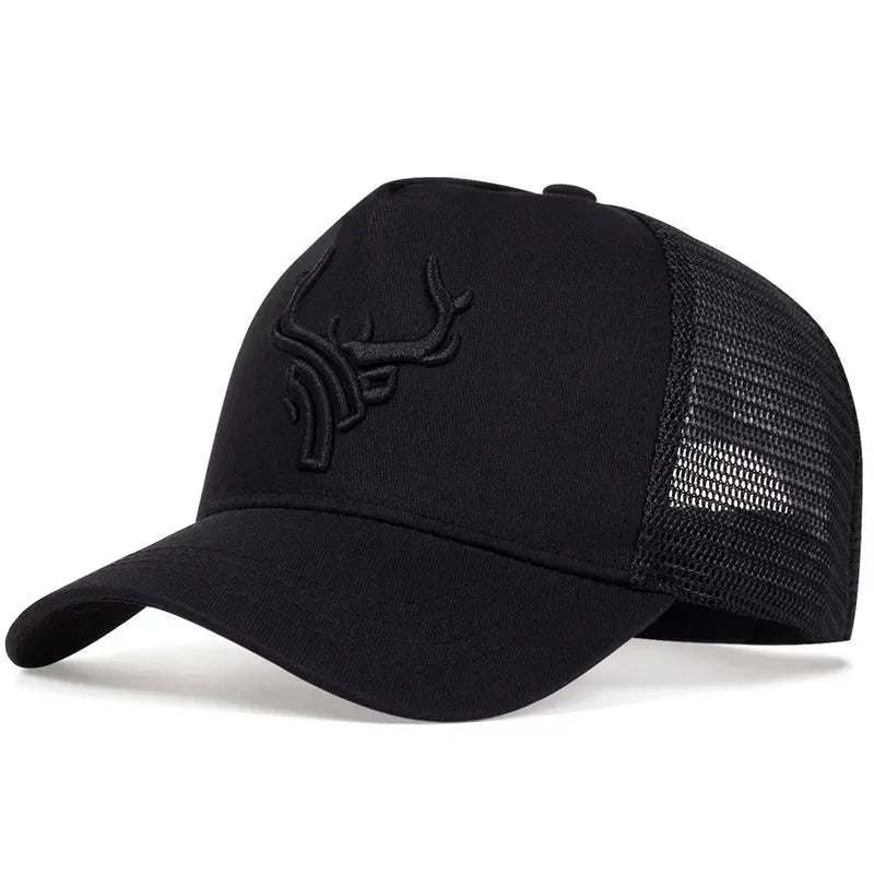 Unisex Animal Antlers Embroidery Baseball Net Caps Spring and Summer Outdoor Adjustable Casual Hats Sunscreen Hat Sports Cap
