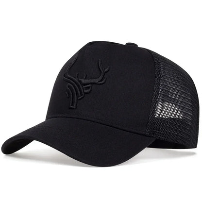 Unisex Animal Antlers Embroidery Baseball Net Caps Spring and Summer Outdoor Adjustable Casual Hats Sunscreen Hat Sports Cap