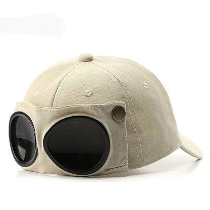 Men’s Korean Aviator Baseball Cap with Sunglasses Casual Sunshade Versatile Hat