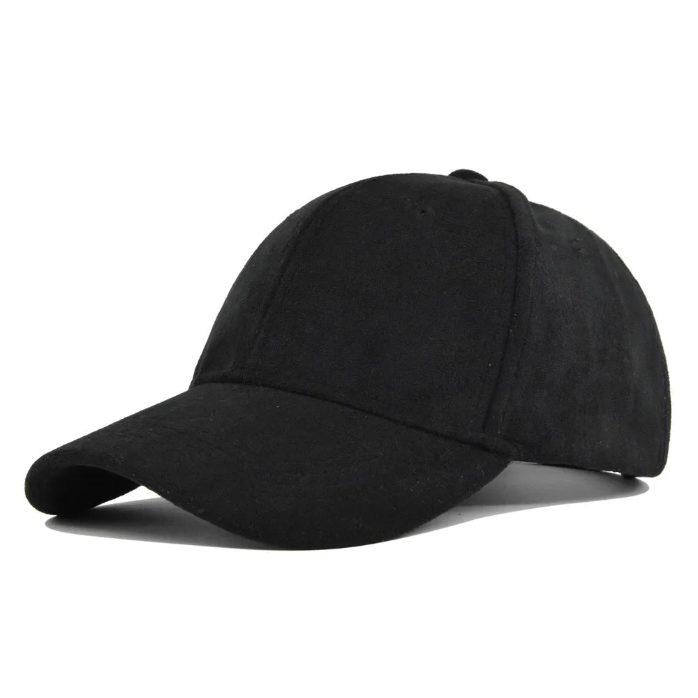 Fashion Unisex Suede Baseball Caps for Women Men Solid Color Casual Autumn Outdoor Sun Caps Winter Warm Adjustable Snapback Hats