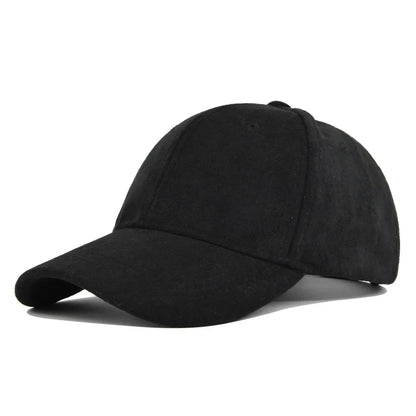 Fashion Unisex Suede Baseball Caps for Women Men Solid Color Casual Autumn Outdoor Sun Caps Winter Warm Adjustable Snapback Hats