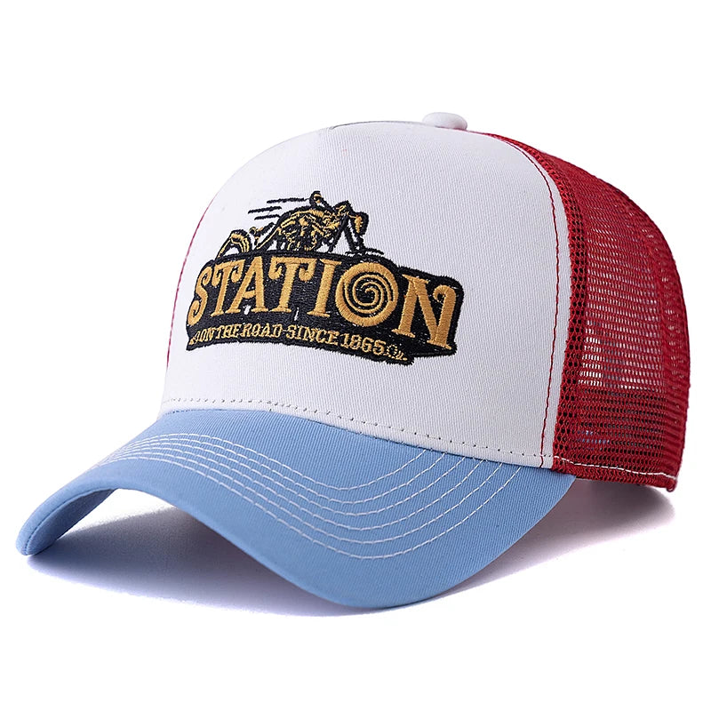 Unisex Mesh Trucker Hat Summer Breathable Cap Embroidery Letter Pattern Streetwear Baseball Cap
