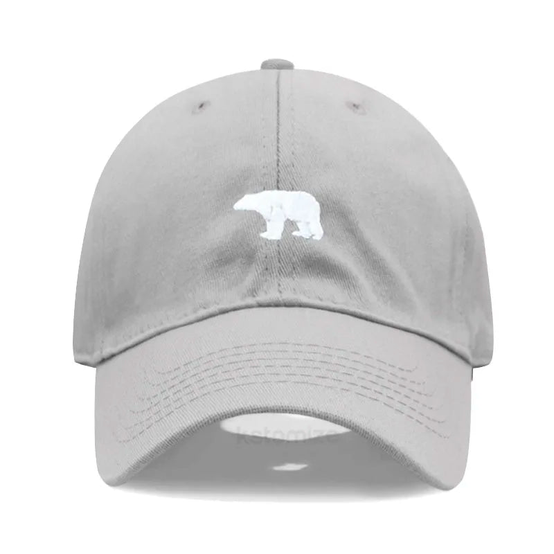 little Bear Embroidery Baseball Cap for Women Men Fashion Adjustable Soft Washed Cotton Dad Hat Unisex Classic Golf Caps
