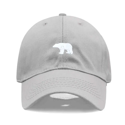 little Bear Embroidery Baseball Cap for Women Men Fashion Adjustable Soft Washed Cotton Dad Hat Unisex Classic Golf Caps