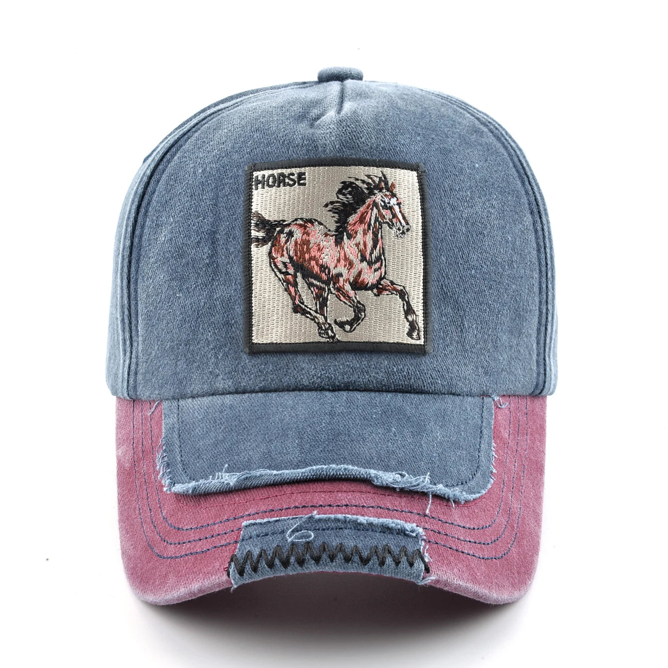 Vintage Denim Baseball Cap With Embroidery Horse Patch Men Snapback Hip Hop Dad Hats Women Four Seasons Adjustable Visor Cap