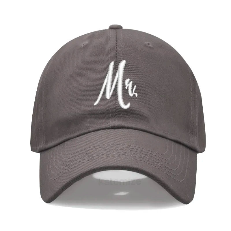 Matching Mr. & Mrs. Baseball Cap Men's Women's Cotton Embroidery Sport Golf Caps Bridal Gift Newlywed Honeymoon Wedding Gift