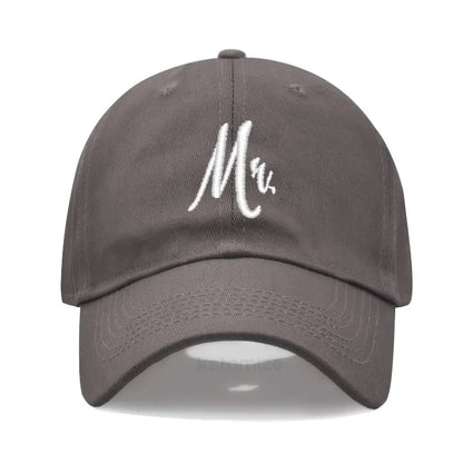 Matching Mr. & Mrs. Baseball Cap Men's Women's Cotton Embroidery Sport Golf Caps Bridal Gift Newlywed Honeymoon Wedding Gift