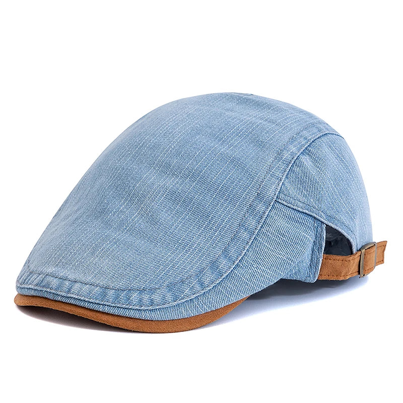 New Style Summer Outdoor Flat Hat Sports Cotton Beret Caps Solid Color Casual Peaked Caps Unisex Cowboy Stylish Sun Hats