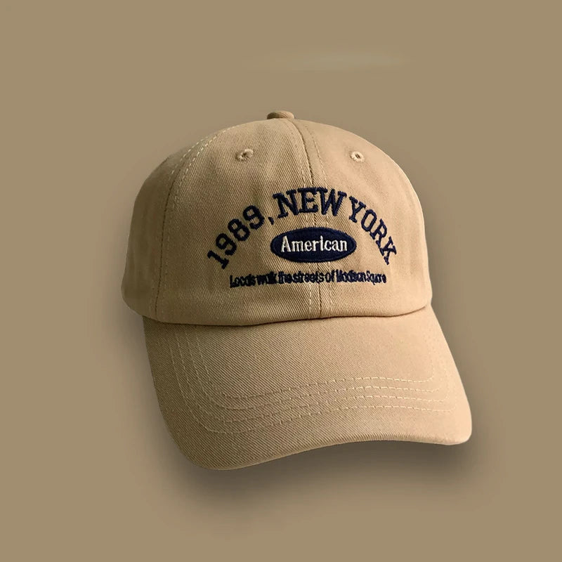 Unisex Korean Retro Baseball Cap Embroidered Letter Casual Street Style Hat