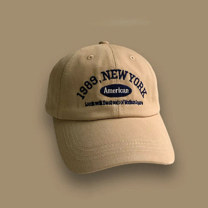 Unisex Korean Retro Baseball Cap Embroidered Letter Casual Street Style Hat
