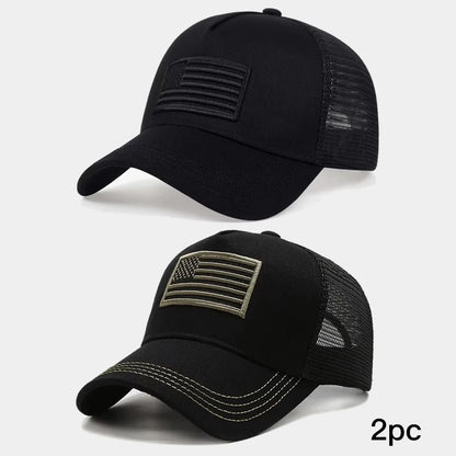 Unisex American Flag Camouflage Baseball Cap Breathable Summer Sun Protection Hat