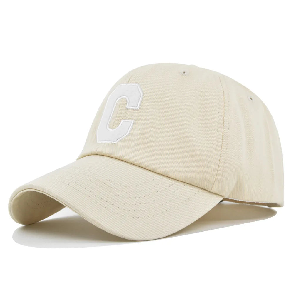 Fashion Baseball Cap Unisex C Letter Summer Sun Hat Women 100% Cotton Visor Hats Men Embroidered Bone Snapback Cap gorras