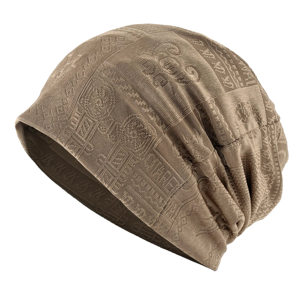 Double Use Scarf Beanie Women Knitted Jacquard Hats Men Scarf Beanie Outdoor Hiking Cycling Turban Ponytail Hat For Women
