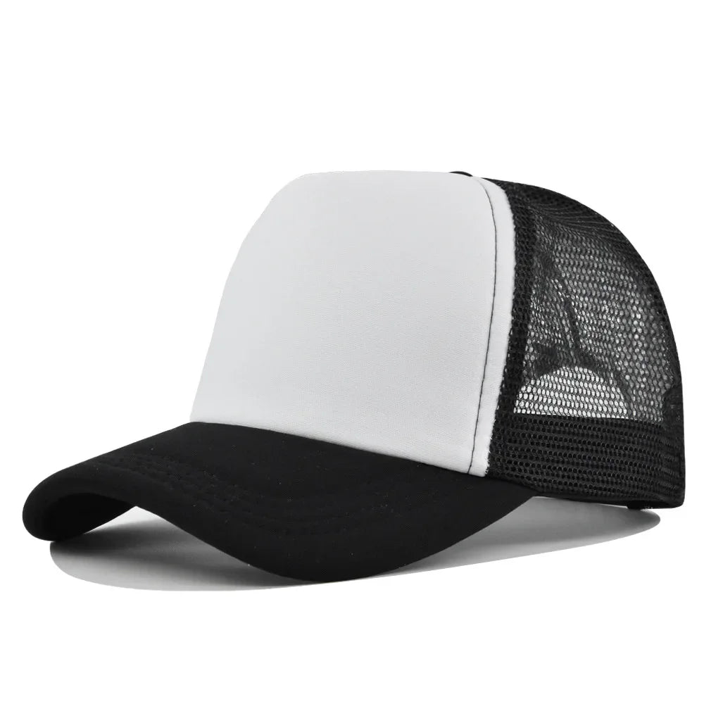 Solid Color Unisex Cheaper 5 Panel Trucker Hat For Adult Summer Net Baseball Cap Men Women Blank Mesh tentacle Sun Hat Visor