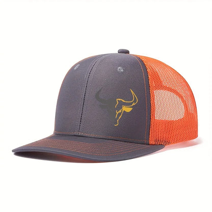 Bull Head Print Breathable Mesh Hats Summer Richardson Truck Driver Hat Men Women Outdoor Baseball Cap Fishing Peaked Caps