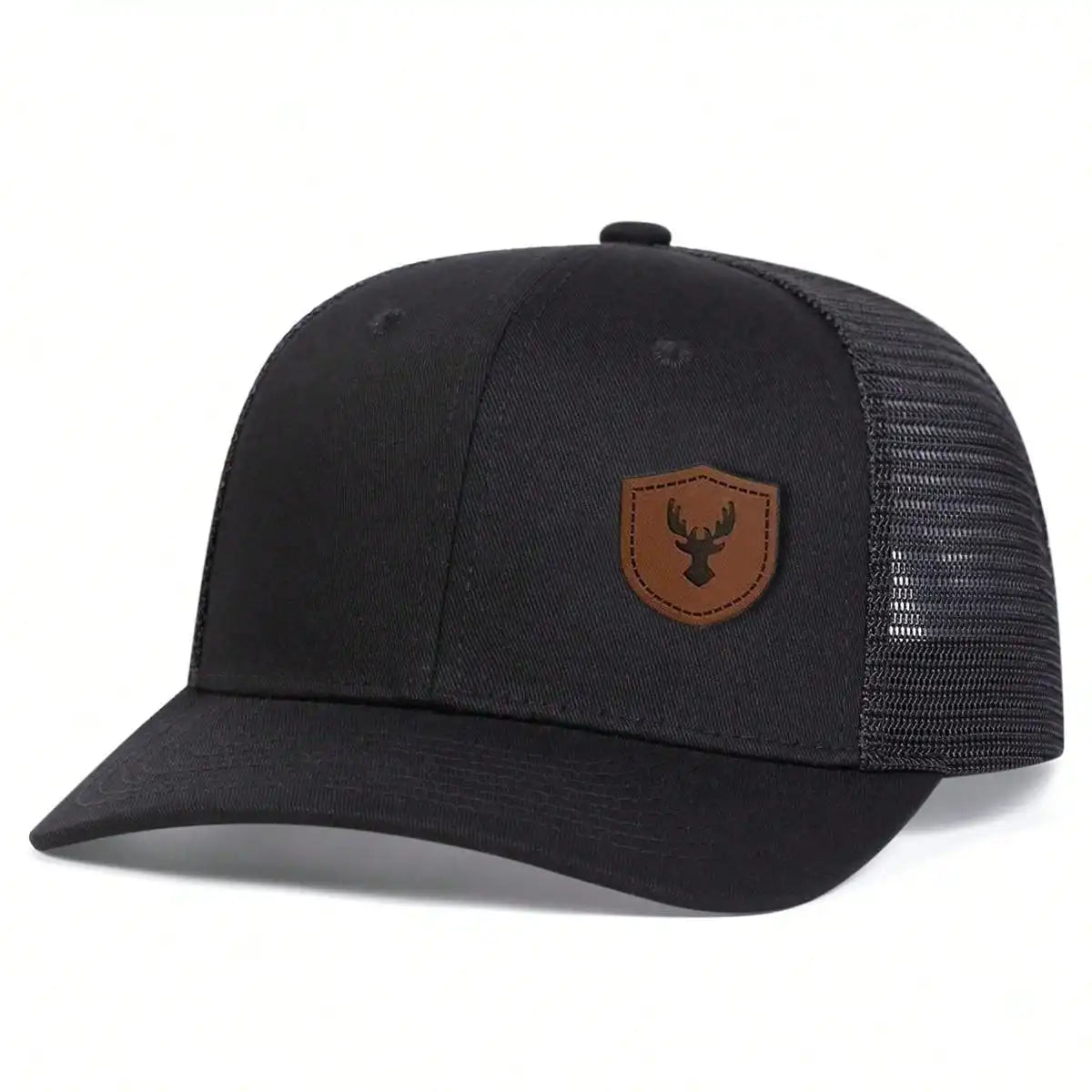 Unisex Deer Antlers Leather Label Baseball Net Caps Spring and Summer Outdoor Adjustable Casual Hats Hip Hop Hat Sunscreen Hat