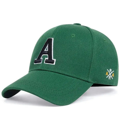 Unisex Letter A Embroidered Baseball Cap Adjustable Casual Outdoor Sun Protection Hat
