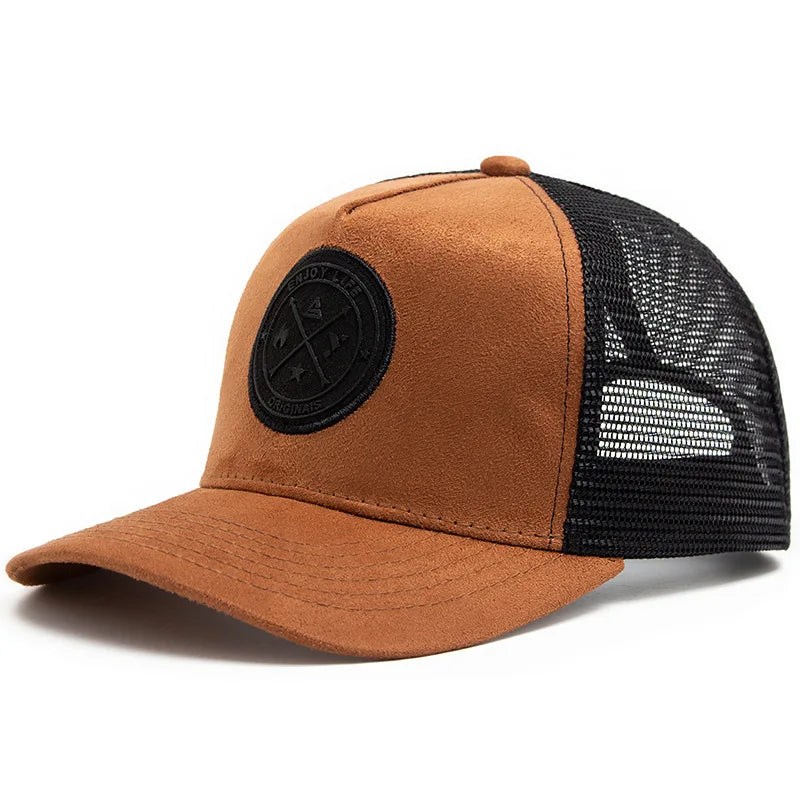 Spring Summer Suede 5 Panel Mesh Baseball Cap Big Head Unisex Trucker Hat Men And Women Sport Snapback Caps Leisure Gorros