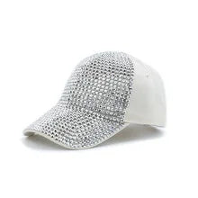 New Fashion Women Diamond Inlay Cap Spring Summer Hip Hop Kpop Dance Baseball Caps Simple Plain Party Street Hat