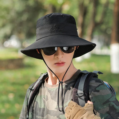 Fisherman Hat Men Summer Quick drying Bucket Hat Outdoor Sunscreen Sunshade Cycling Climbing Mountain Beach Sun Hat Cap Mesh