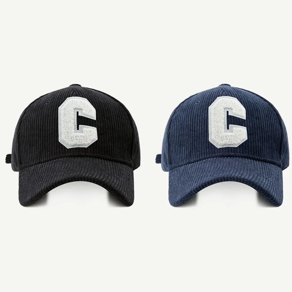 Spring Autumn Corduroy Baseball Cap for Women Men Unisex Vintage C Snapback Hip Hop Hats Winter Adjustable Outdoor Sport Hat