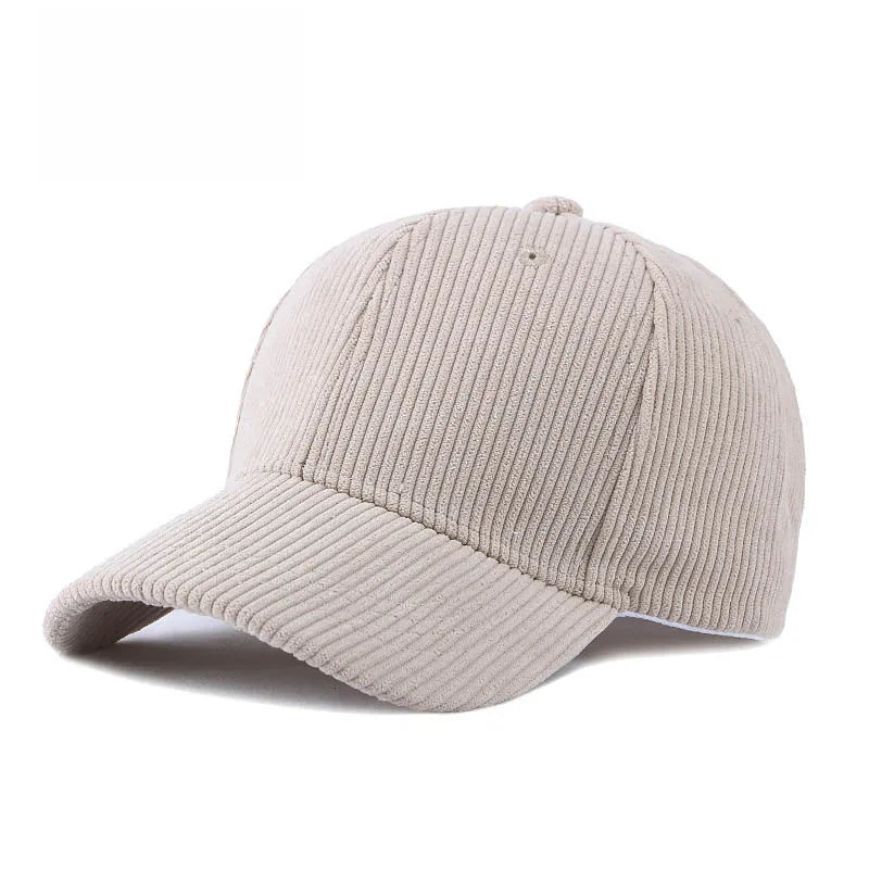 Solid Corduroy Baseball Cap For Women and Men 100%Cotton Vintage Unisex Adjustable Spring Polo Trucker Cap Autumn Winter Sun Hat