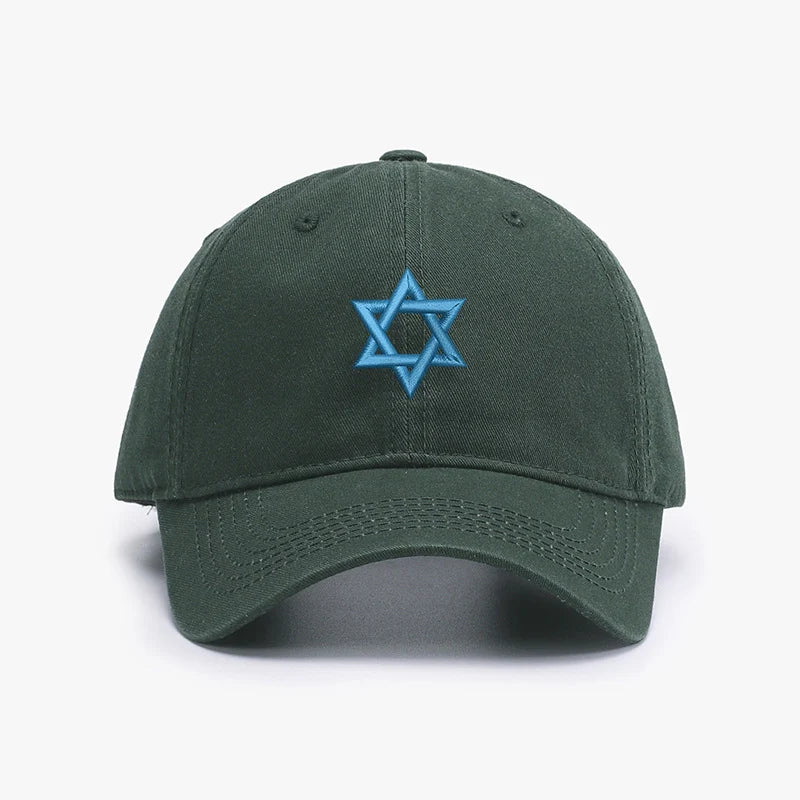 Adjustable Embroidered Blue Star of David Israel Baseball Cap Soft Cotton Sun Hat for Men And Women Adult Snapback Sunbonnet