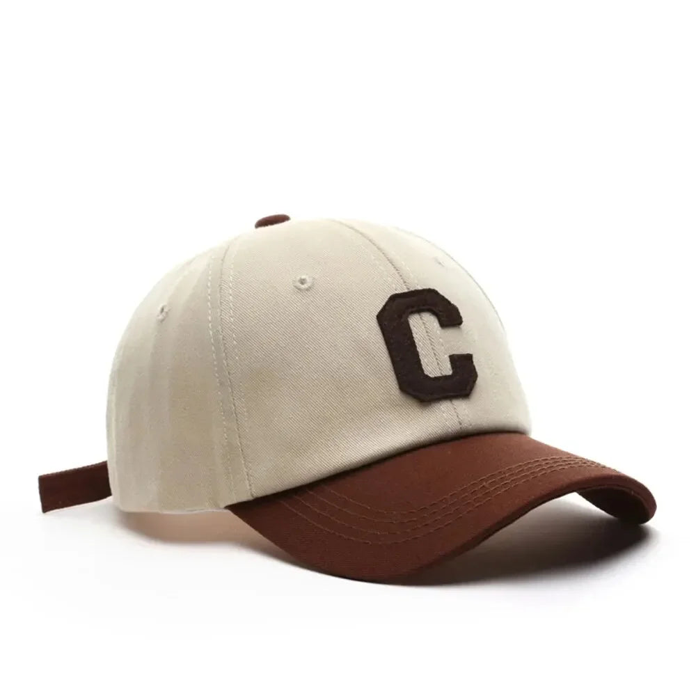 Unisex Letter “C” Patch Baseball Cap – Color Block Fashion Sun Visor Hat (Couple Style, Summer Outdoor)
