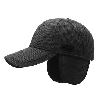 Men'S Winter Warm Hat Polyester Fleece Lining Sports Style Breathable Unisex Solid Color Dry Clean Only No Stretch Ear Flap Cap