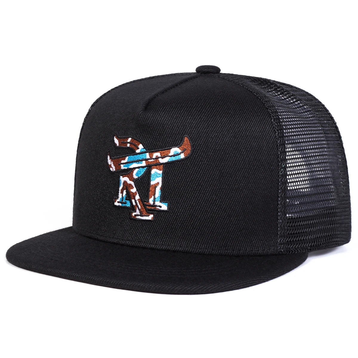 Unisex RT Letter Embroidery Hip-hop Net Hats Spring Summer Outdoor Adjustable Casual Baseball Caps Sunscreen Hat