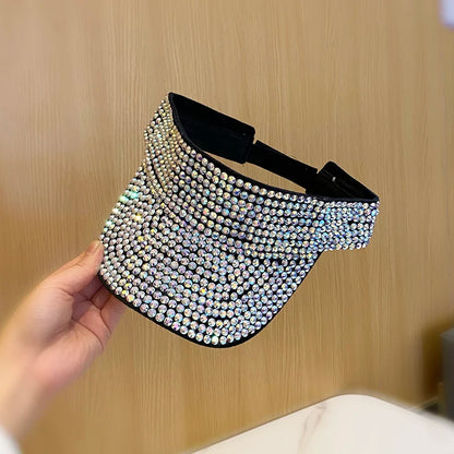 Sparkling Rhinestone Baseball Cap Women's Korean Summer Hat Sun Visor Adjustable Outdoor Sports Beach Sun Hats Lady Accessories