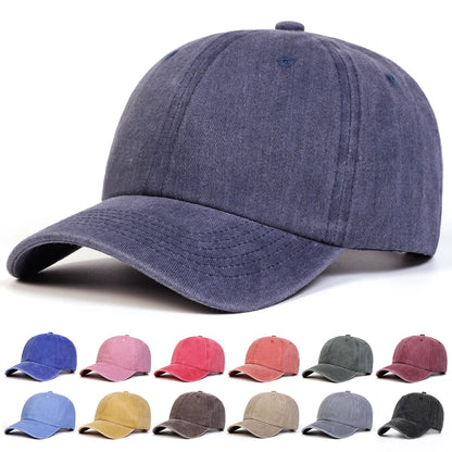 Unisex Light Washed Solid Color Baseball Caps Spring and Autumn Outdoor Adjustable Casual Hats Hip Hop Hat Sunscreen Hat