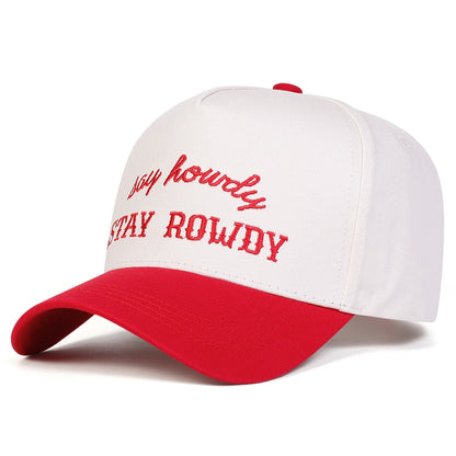 Unisex STAY ROWDY Letter Embroidery Baseball Caps Spring and Autumn Outdoor Adjustable Casual Hats Hip Hop Hat Sunscreen Hat