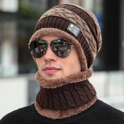 Hot Sale New Style Fashion Men & Women Knitted Hat Plush Fur Lining Thick Warm Hat Suit Stylish Winter Hats Leisure Beanie Cap ﻿