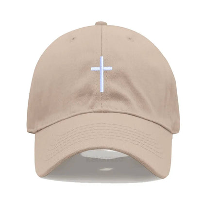 Cross Embroidered Baseball Cap for Women Men Fashion Adjustable Washed Cotton Dad Hat Unisex Classic Golf Caps