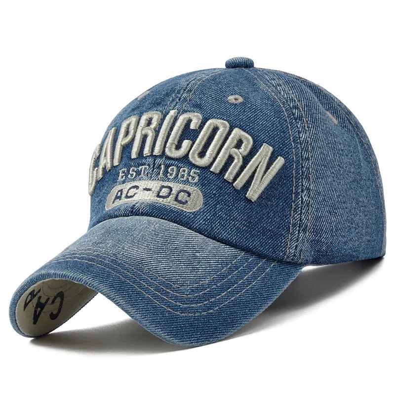 Unisex CAPRICORN Letter Embroidery Baseball Caps Spring Autumn Outdoor Sunscreen Hat Adjustable Casual Trucker Hats