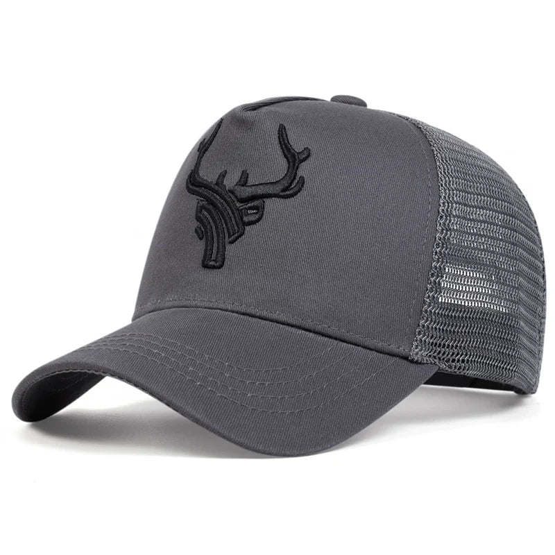 Unisex Animal Antlers Embroidery Baseball Net Caps Spring and Summer Outdoor Adjustable Casual Hats Sunscreen Hat Sports Cap
