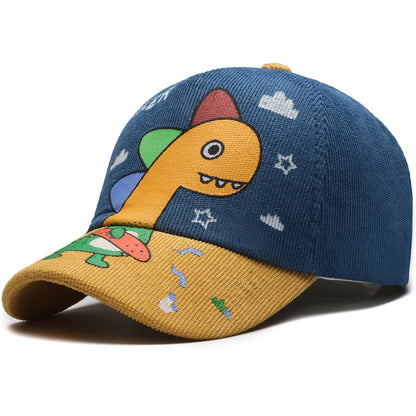 Kids Cartoon Dinosaur Baseball Cap Cute Color Block Sun Hat for Children